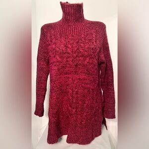 Free People Oversized Sweater Plum Turtleneck High/Low XS Sweater